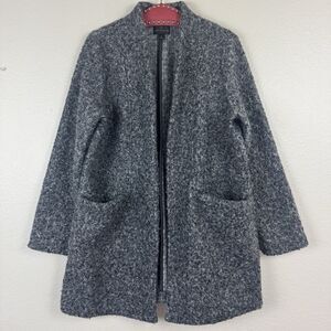 Worthington Curly Knit Boucle Heavyweight Open Front Cardigan Sweater Gray L